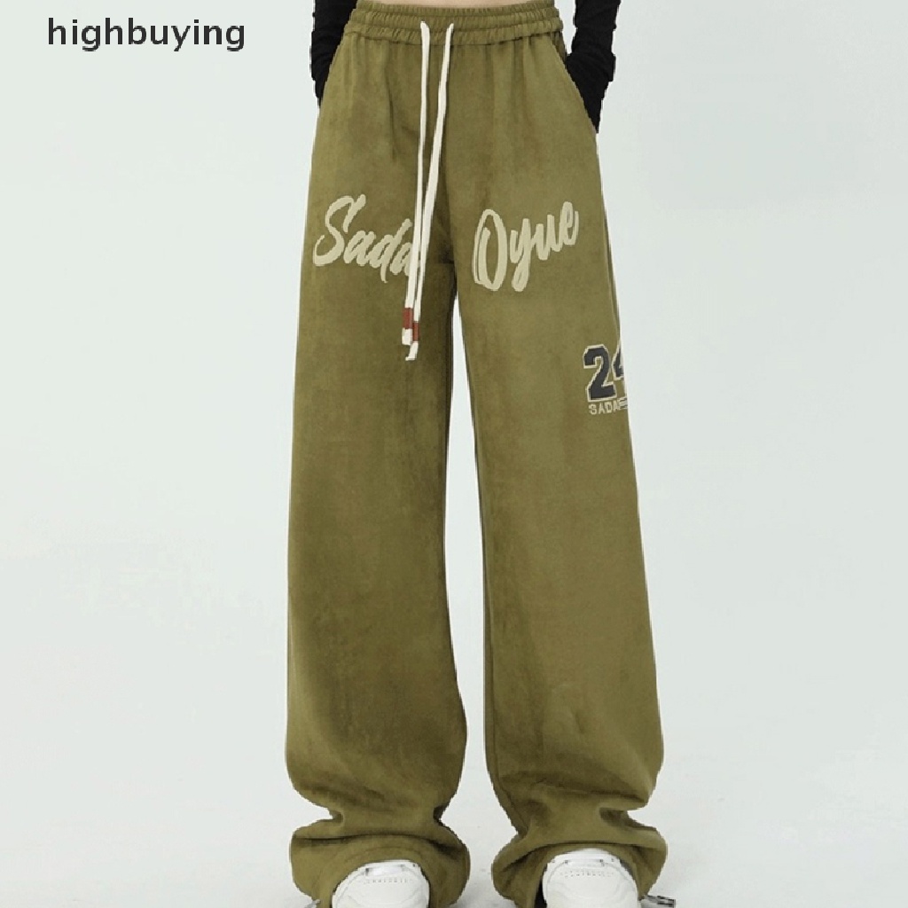 Quần Dài Ống Rộng In Chữ Phong Cách Hip Hop Đường Phố Cá Tính