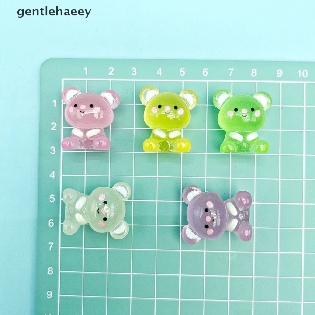 Bộ 2 Tượng Gấu Hoạt Hình Bằng Nhựa Resin Phát Quang Trang Trí Xe Hơi