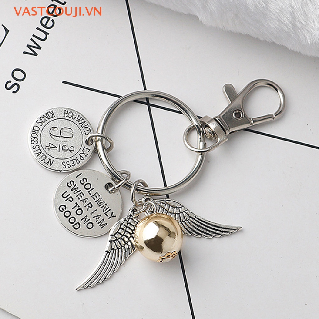 Móc Khóa Hình Đôi Cánh Màu Vàng Thời Trang Cho Nam Và Nữ