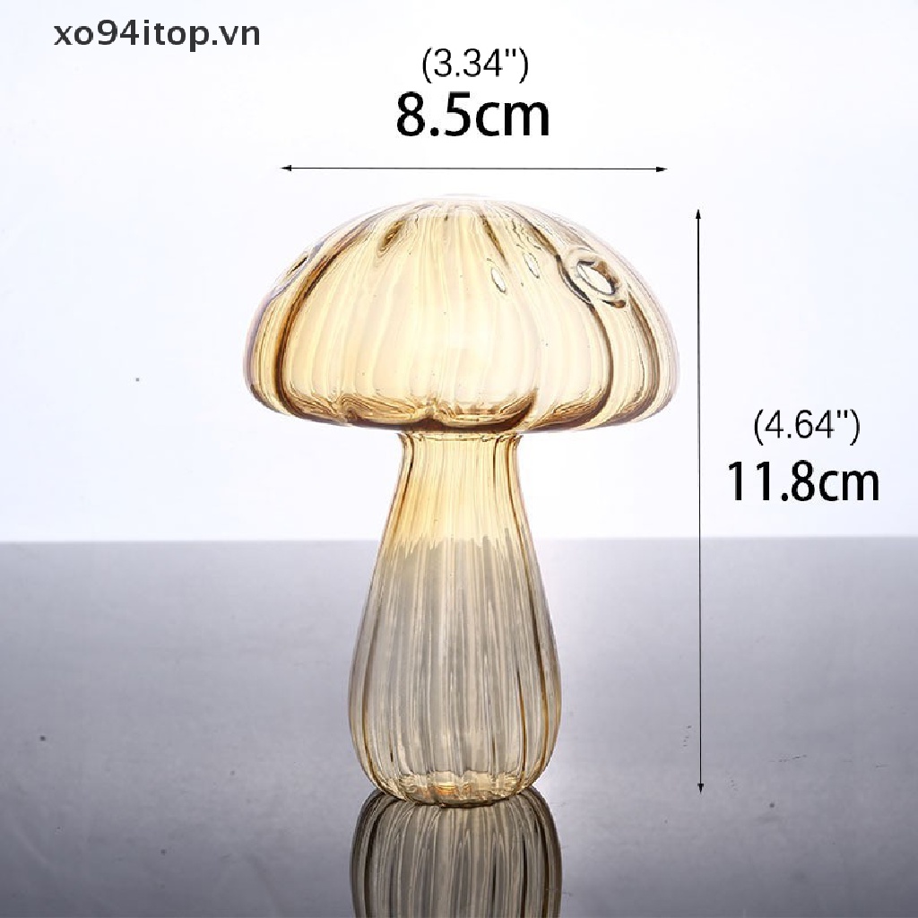 Bình Hoa Thủy Tinh Hình Cây Nấm Thiết Kế Đơn Giản Sáng Tạo Dùng Trang Trí