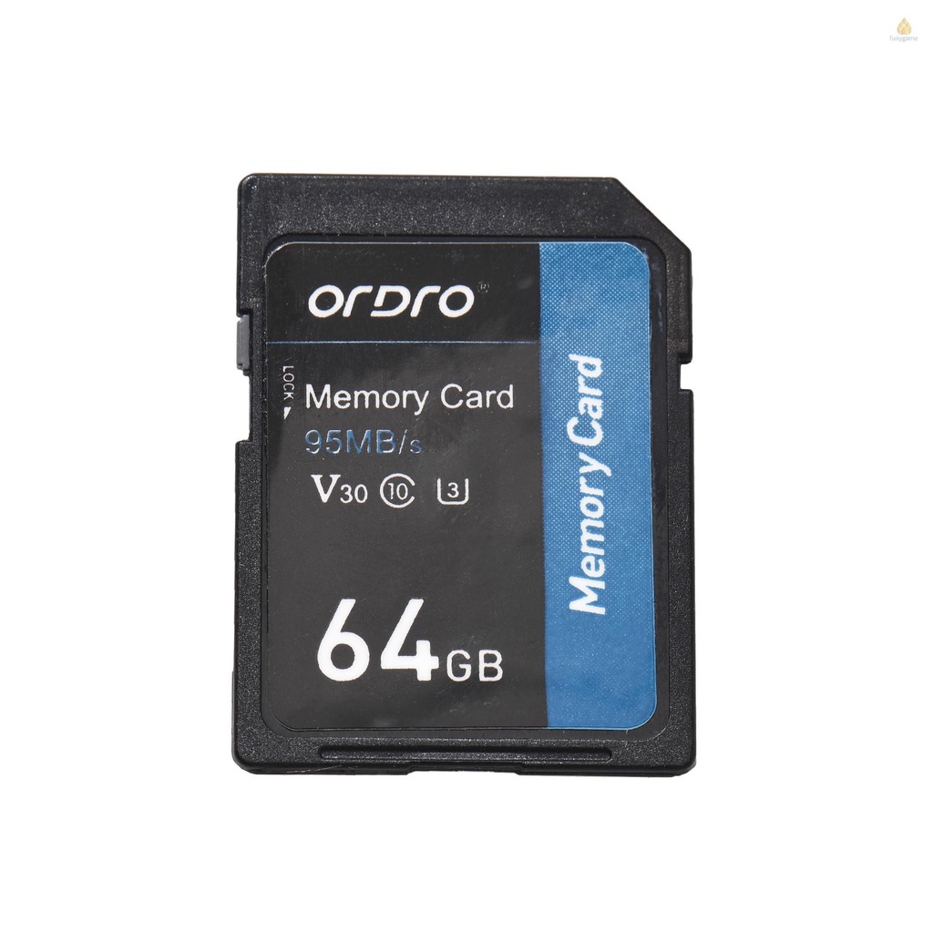 Thẻ Nhớ ORDRO 64GB V30 Class 10 SD 95MB / s Tốc Độ Cao Cho Máy Quay Phim Kỹ Thuật Số