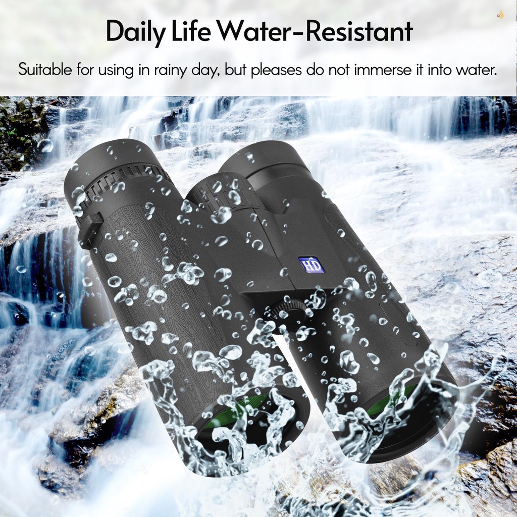 Ống Nhòm Đôi 12X42 Độ Nét Cao Chống Thấm Nước Kèm Túi Đựng Và Khăn Vải Lau Vệ Sinh Cho Các Môn Thể Thao