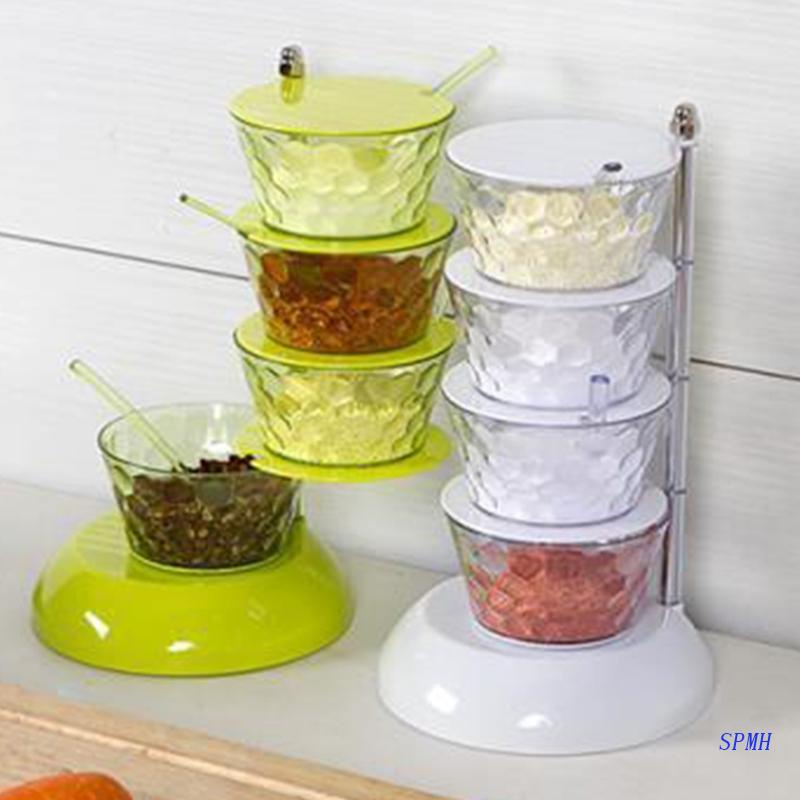 Hộp Đựng Gia Vị Nhiều Tầng Có Thể Xoay Tiện Dụng Cho Nhà Bếp