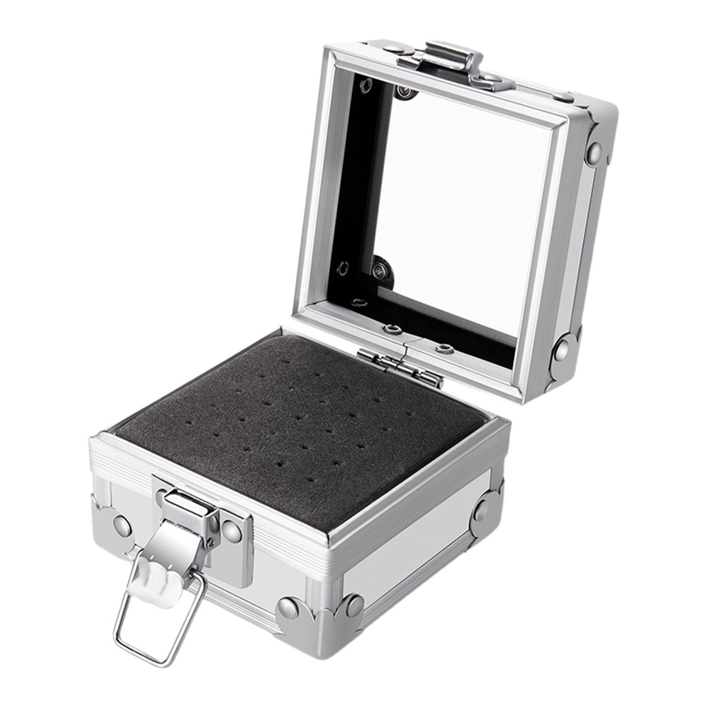 Giá Đỡ Mũi Khoan Móng Tay 25 Ngăn Trong Suốt Chống Rơi An Toàn Dành Cho Salon