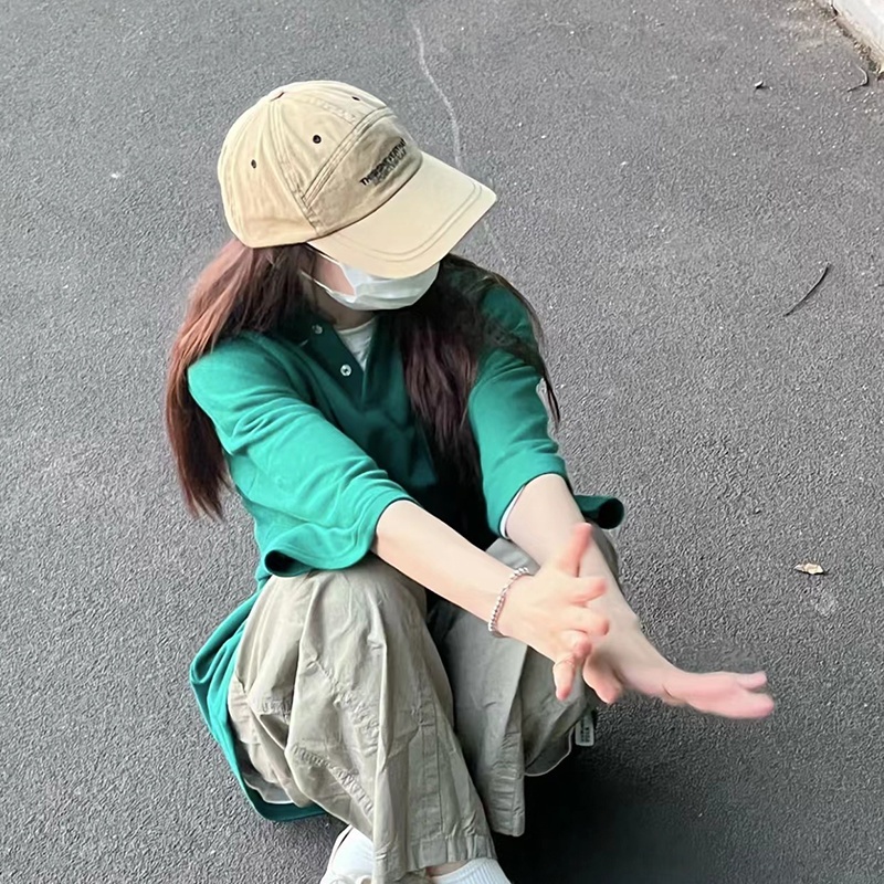 Áo polo Ngắn Tay Dáng Rộng Thiết Kế Mới Thời Trang Theo Phong Cách Vintage Dành Cho Nữ