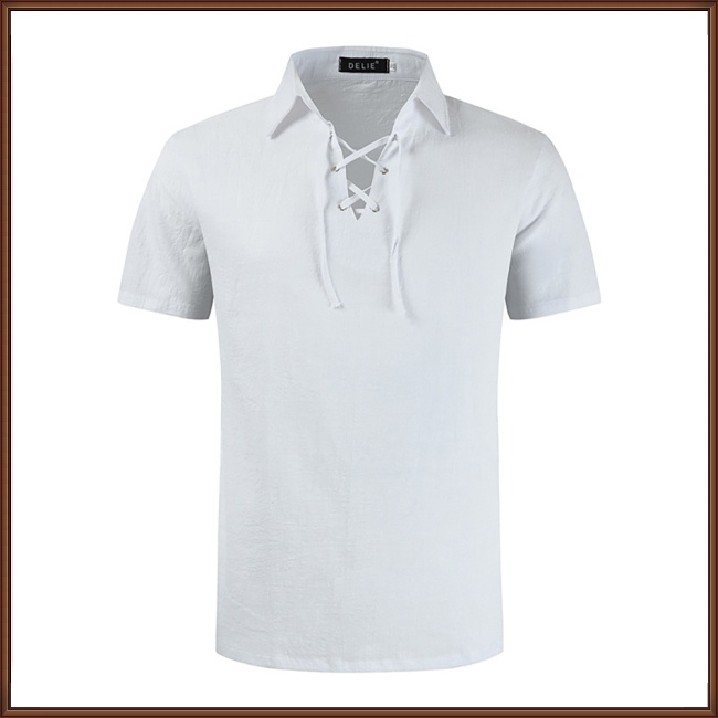 Áo Sơ Mi Cotton Lanh Tay Ngắn Màu Sắc Thời Trang Mùa Hè Cho Nam Giới