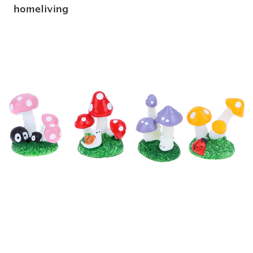 Đồ trang trí Nấm Hoạt Hình Mini Bằng Nhựa Resin Trang Trí Tiểu Cảnh