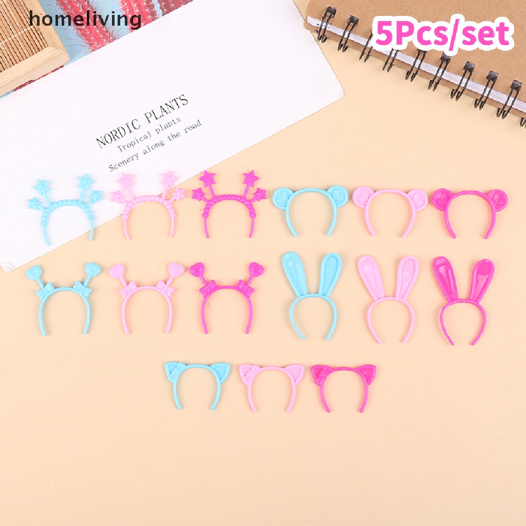 Set 5 Băng Đô Tai Thỏ / Mèo / Gấu 30cm Dễ Thương Dành Cho Búp Bê