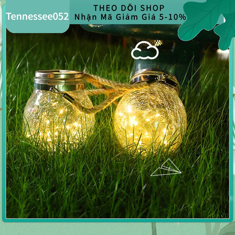 Tennessee052 Treo Đèn Năng Lượng Mặt Trời Dày Crackle Kính Phong Cách Chống Thấm Nước Cảm Biến Smar Lồng Cho Sân Vườn Con Đường