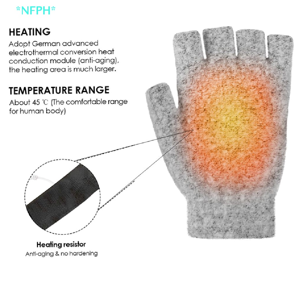 Găng Tay Hở Ngón 2 Mặt Chạy Điện USB Mới