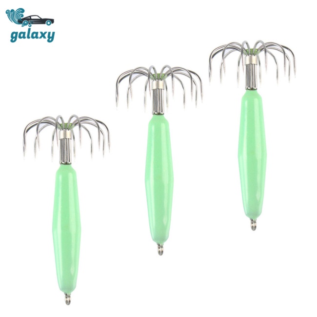 Galaxy Mồi Giả Câu Cá 12 Móc Hình Mực Phát Quang 12 Móc 12-35g