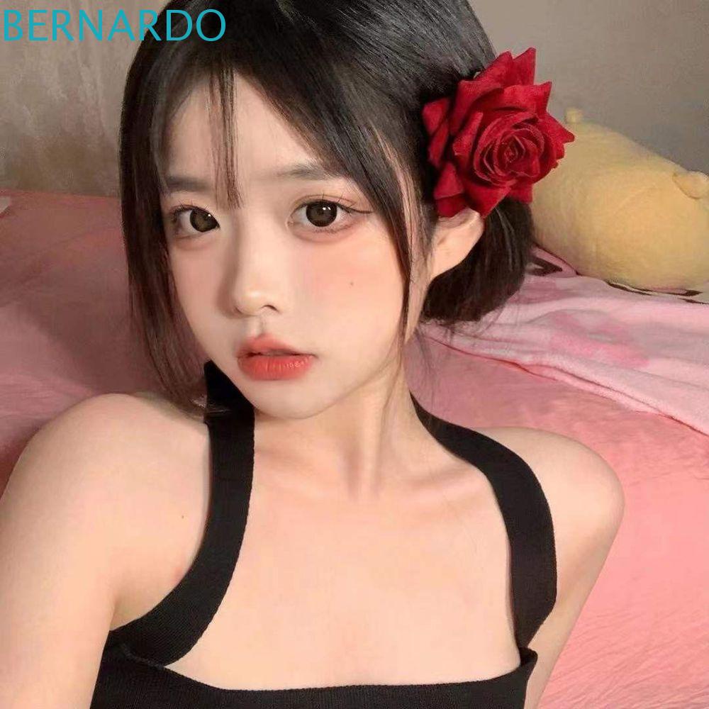 Kẹp Tóc Mỏ Vịt Đính Hoa Hồng Lớn Thanh Lịch Cho Nữ Dự Tiệc