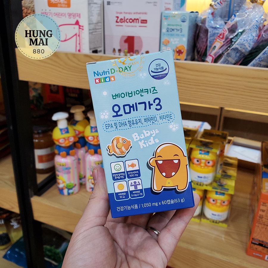 Omega 3 kids Nutriday Dầu cá DHA cho bé bổ não, sáng mắt, phát triển trí não trẻ em