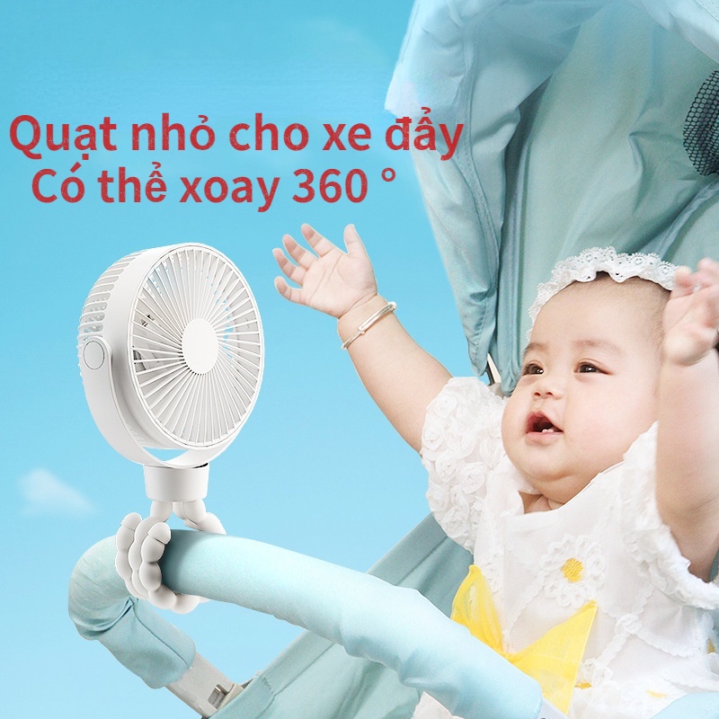 Quạt mới 💖 bộ sạc USB xe đẩy di động mới an toàn và yên tĩnh quạt xe đẩy di động