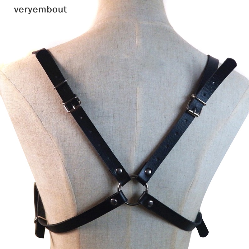 Đai Ngực Giả Da Màu Đen Hóa Trang Tiệc Câu Lạc Bộ Bondage Cho Nam