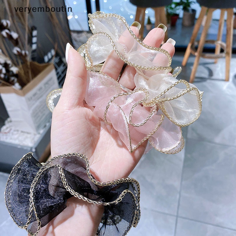 Dây Cột Tóc Co Giãn Đính Đá Hình Nơ Lớn Thanh Lịch Cho Nữ