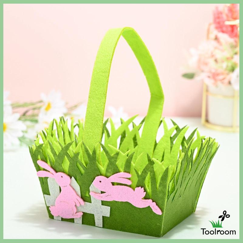 Giỏ Đựng Trứng Phục Sinh Bằng Vải Không Dệt Có Tay Cầm Tiện Dụng