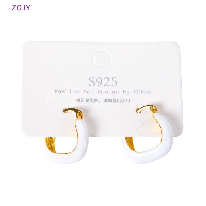 1 Đôi Bông Tai Hình Tròn Bằng Hợp Kim Màu Xanh Lá Phong Cách Vintage Hàn Quốc Thời Trang Cho Nữ Mới