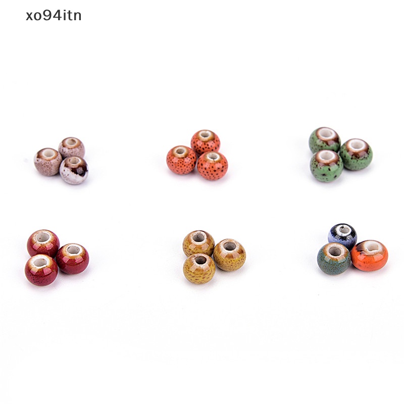 Set 50 Hạt Gốm Tráng Men Hình Hoa 6mm Làm Trang Sức DIY