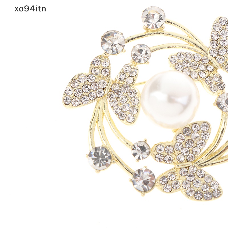 Ghim Cài Áo Hình Bướm Đính Ngọc Trai Nhân Tạo Thời Trang