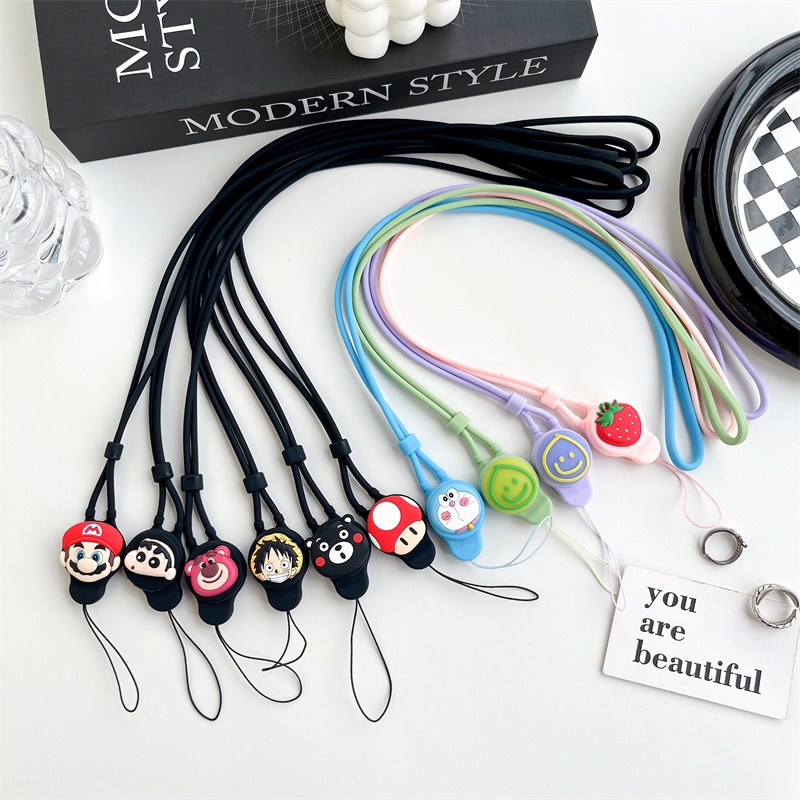 Dây Đeo Điện Thoại Bằng Silicon Họa Tiết Hoạt Hình Dễ Thương Phong Cách Hàn Quốc