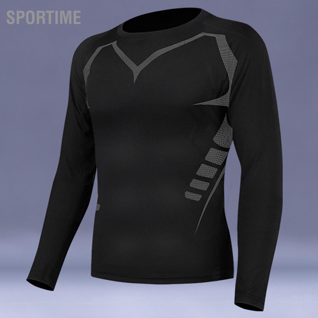 Bán hàng nóng Áo tập thể dục cho nam Bó sát tay dài nhanh khô thao ngoài trời Chạy bộ Quần áo