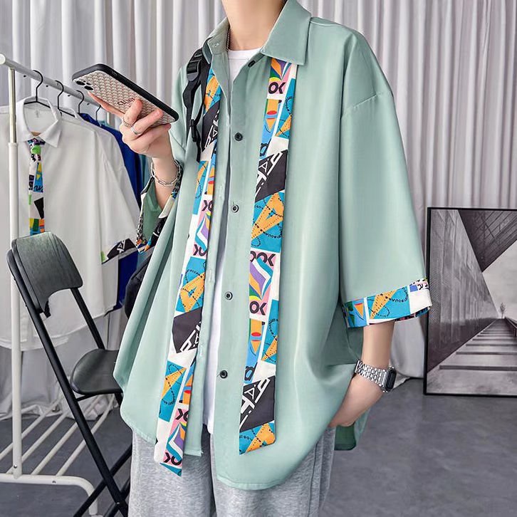 Áo Sơ Mi Nam Tay Ngắn Dáng Rộng Thiết Kế Đơn Giản Thời Trang Theo Phong Cách Hàn Quốc Cho áo sơ mi đẹp áo cặp nam nữ đồ đôi