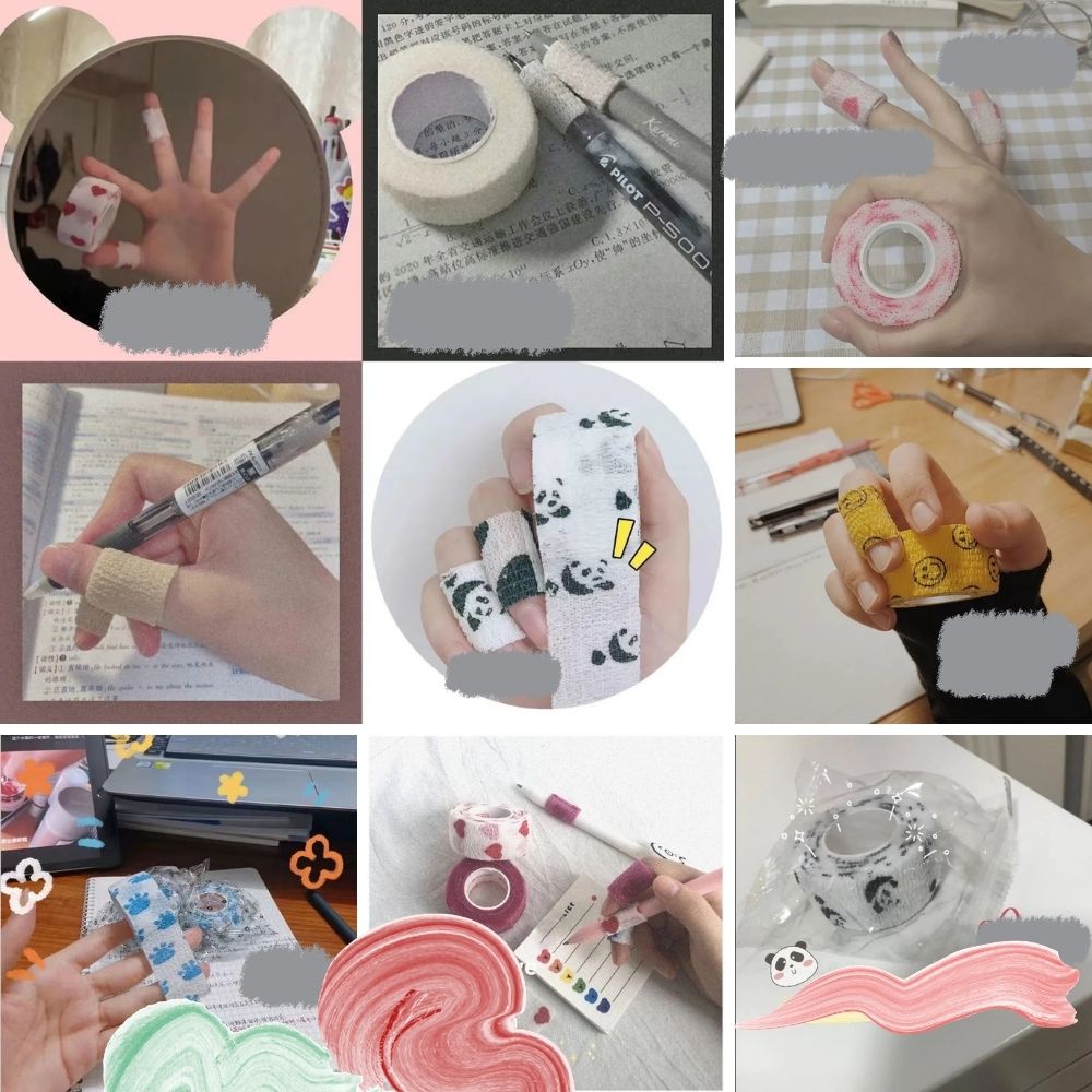 Băng Quấn Bảo Vệ Ngón Tay Hình Xăm Hoạt Hình 4.5cm