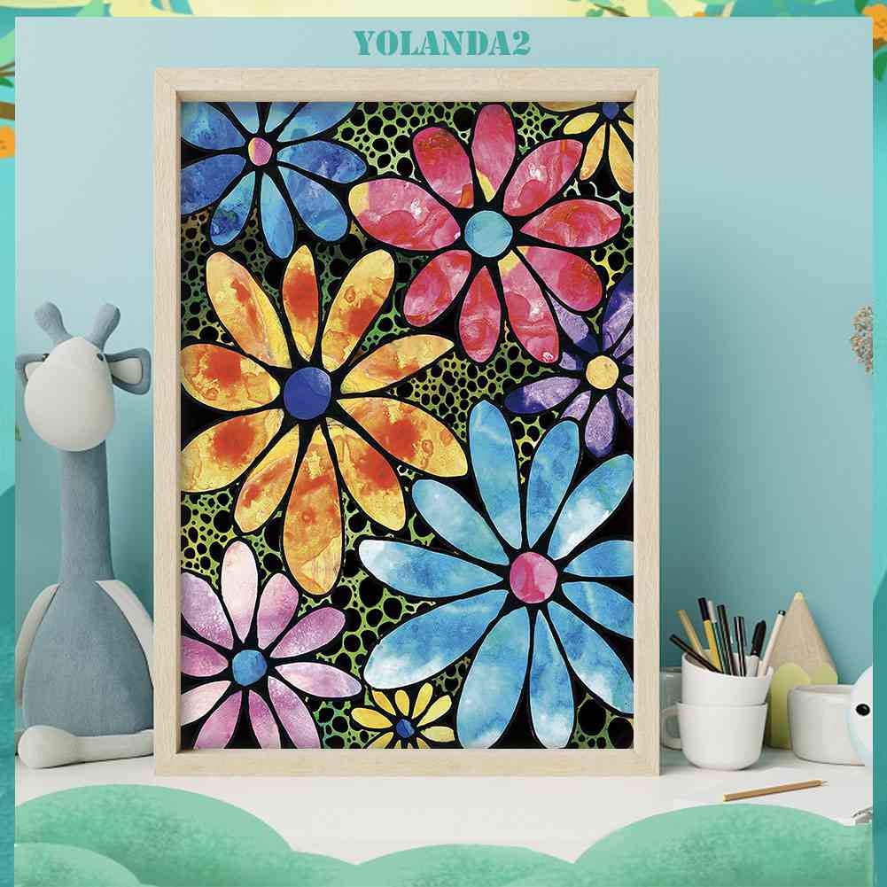 Bộ Tranh Đính Đá 24 Màu Sắc Họa Tiết Hoa Phong Cách Mosaic Độc Đáo Trang Trí Nhà Cửa