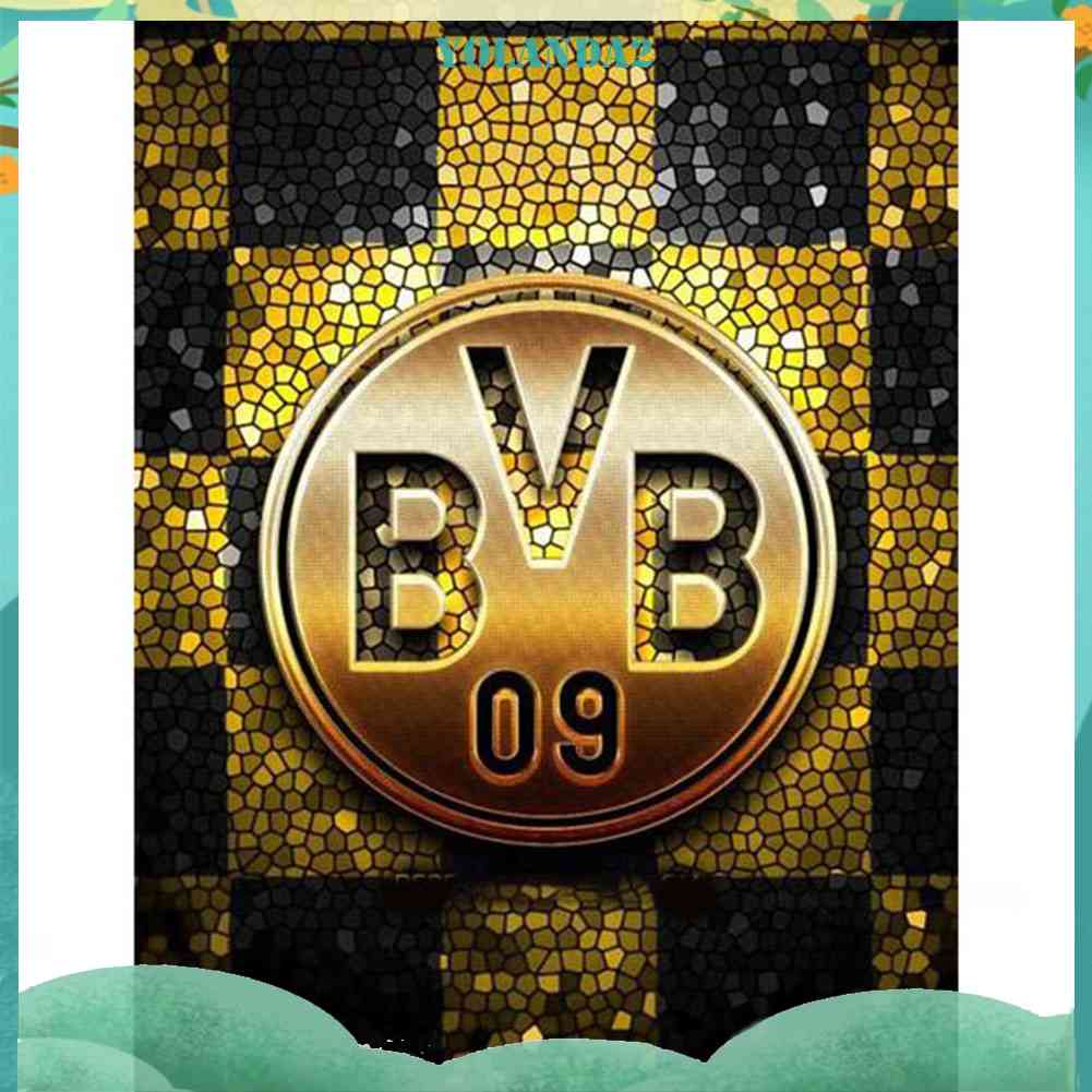 Tranh Đính Đá Kim Cương Toàn Diện Hình Logo Đội Bóng Dortmund