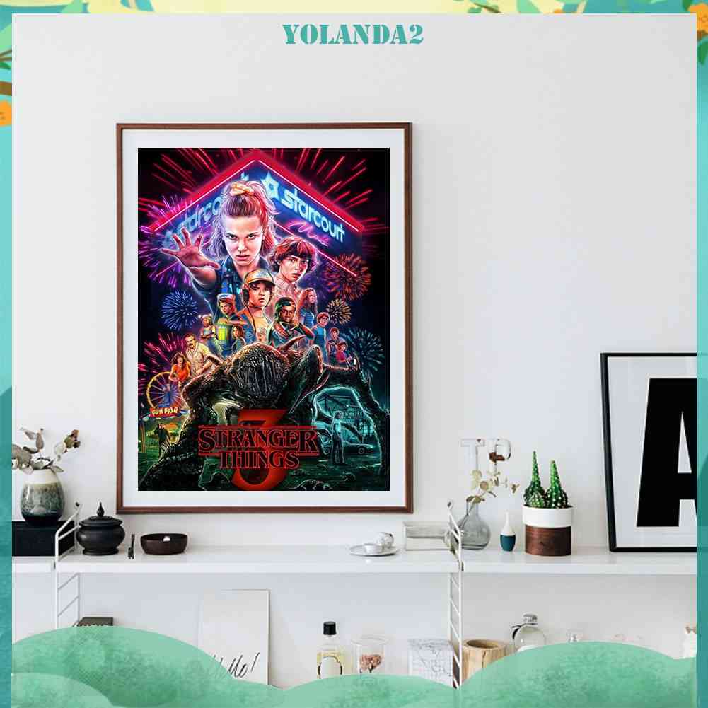 Tranh Đính Đá Kim Cương Toàn Bộ Tròn In Hình Phim Stranger Things