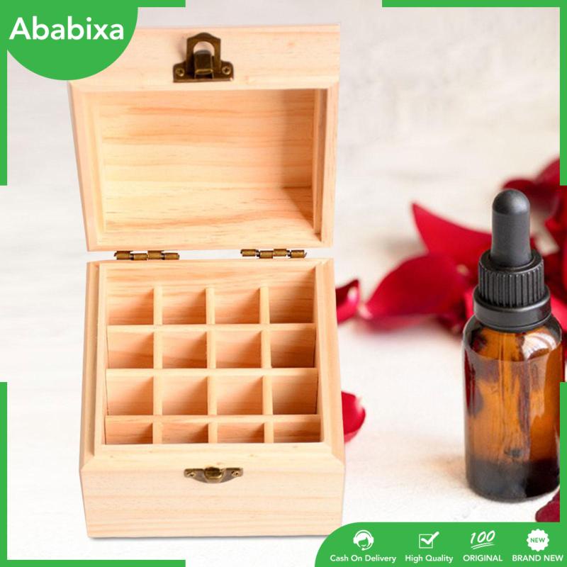 Giá Đỡ Lọ Tinh Dầu / Nước Hoa 16 Ngăn Bằng Gỗ Tiện Dụng Cho Gia Đình