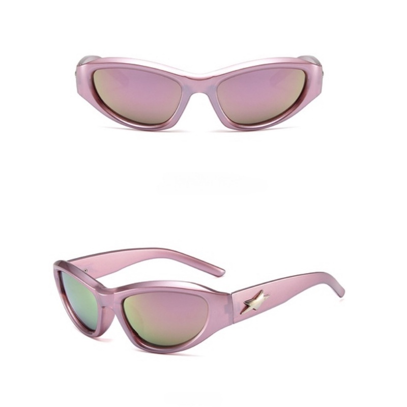 Kính Râm Quấn Tròng Hình Ngôi Sao Năm Cánh Phong Cách Hip Hop Punk Y2K Cá Tính Cho Nam Và Nữ