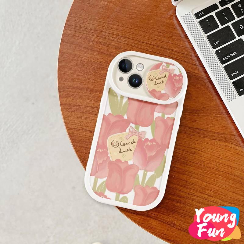 Ốp lưng hoa tulip Trượt  for iPhone 14 XR 13 11 12 Pro Max 8 7 6 6S Plus X Xs Max Se 2020 13 12 11
