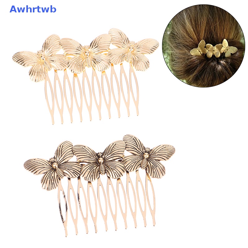 Trâm Cài Tóc Kim Loại Hình Bướm Phong Cách Vintage Thanh Lịch Cho Nữ Mới