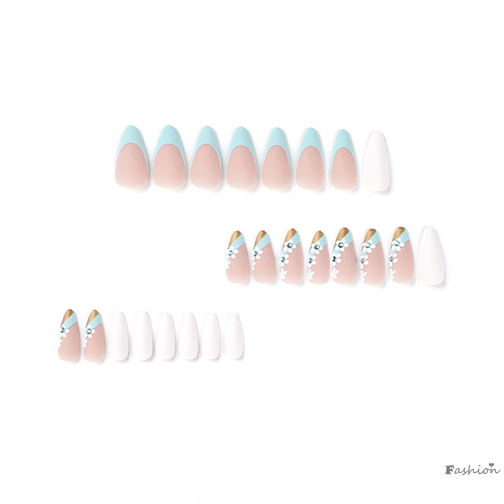 Keo Dán Móng Giả Hình Hoa Đính Kim Cương Giả Màu Xanh Dương Có Thể Tái Sử Dụng