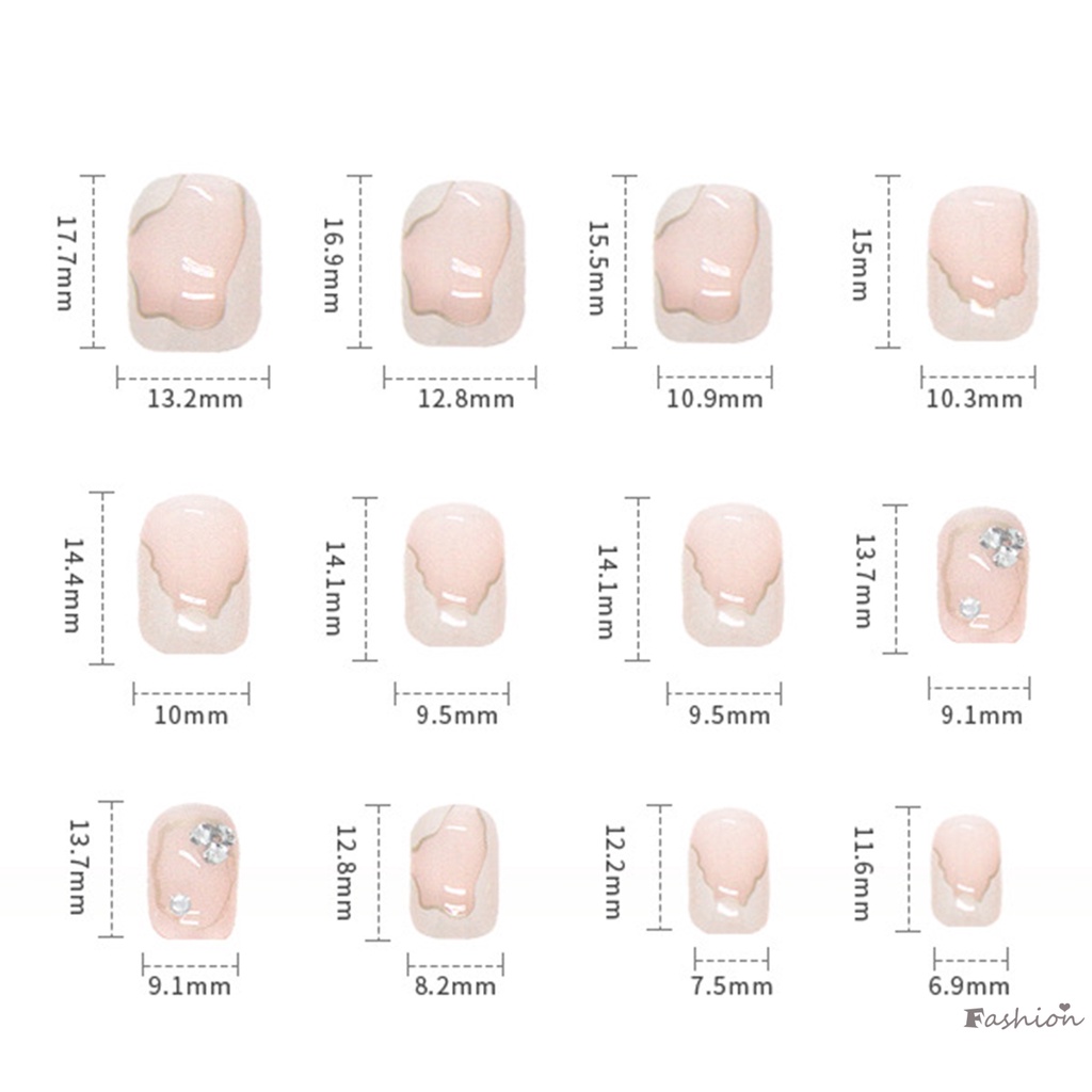 Bộ Móng Tay Giả Ngắn Tròn Bóng Nhẹ Và Dễ Dán