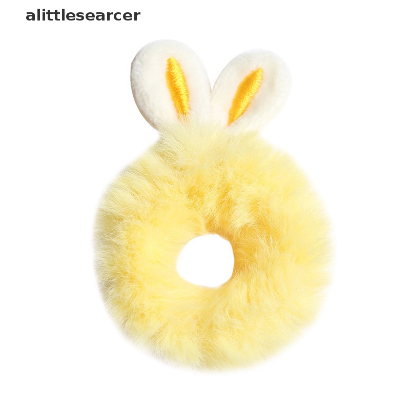 Dây Cột Tóc Co Giãn Bọc Vải Lông Hình Tai Thỏ Nhiều Màu Sắc Ngọt Ngào Dễ Thương