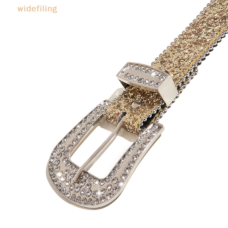 Thắt Lưng Da PU Bản Rộng Đính Đá Lấp Lánh Kiểu Cao Bồi Phương Tây Y2K Thời Trang Cho Nam Và Nữ