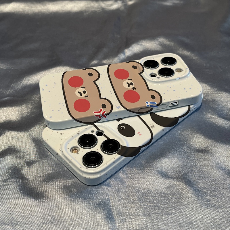 Ốp Điện Thoại Siêu Mỏng In Hình Gấu Hoạt Hình Vui Nhộn Cho Apple 14pro 78 12 Iphone13Max11 V86L