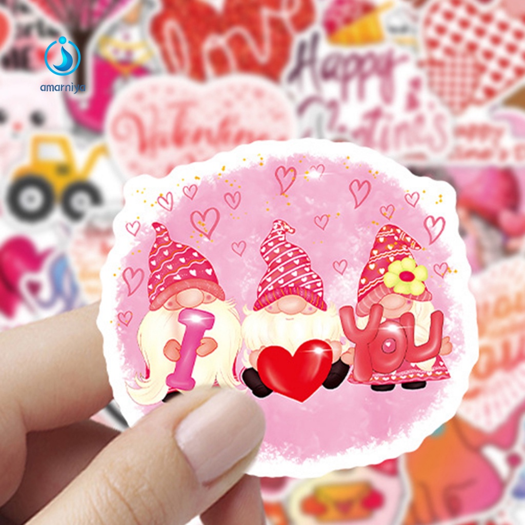 Set 50 Miếng Dán Trong Suốt Trang Trí Cốc Nước In Chữ AMAR Dễ Tháo Gỡ