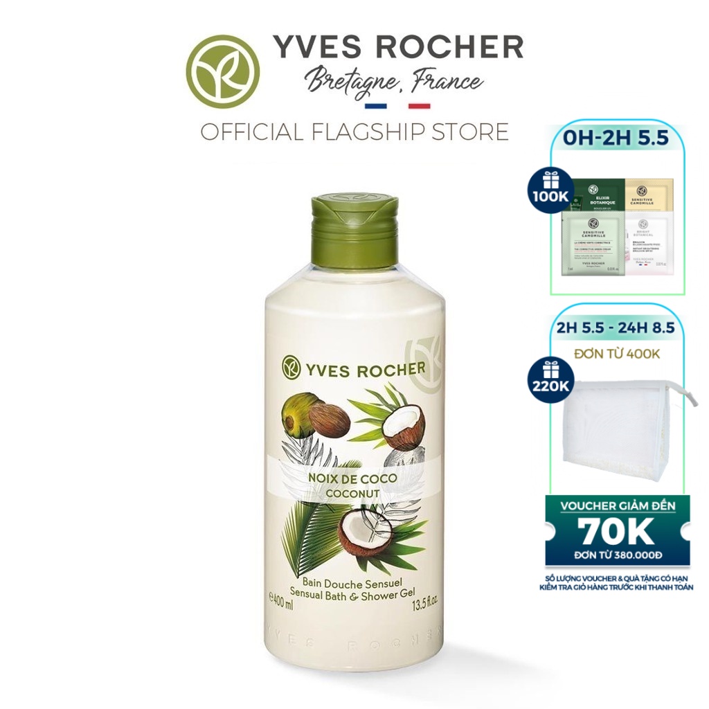 Sữa Tắm Yves Rocher Coconut Sensual Bath And Shower Gel 400ml