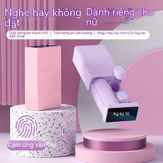 Tai nghe bluetooth mẫu mới không dây hai tai mini thể thao in-ear android ios phổ thông macaron