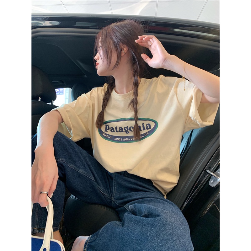 Áo Thun Tay Ngắn Dáng Rộng In Hình Phong Cách vintage Thời Trang Mùa Hè