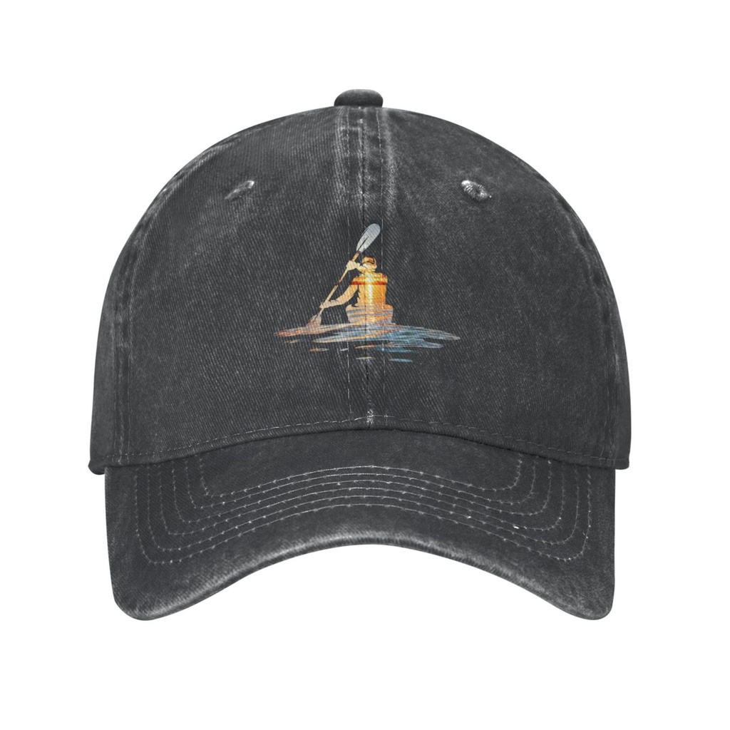 Kayaking Silhouette Kayak Kayaker Cowboy Cap Retro Hip Hop