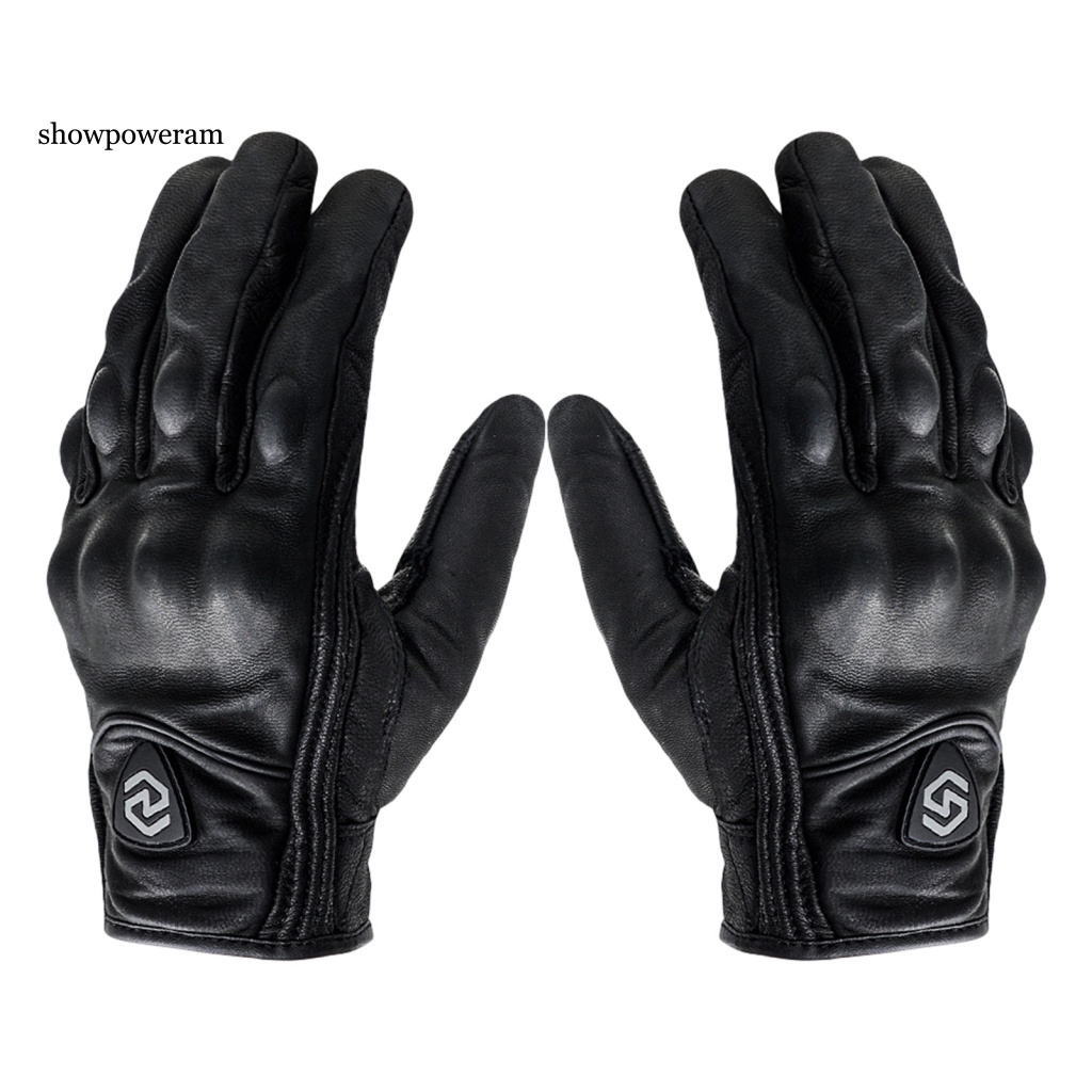 1 Đôi Găng Tay Giả Da Chống Va Chạm Màu Trơn Dùng Khi Đạp Xe