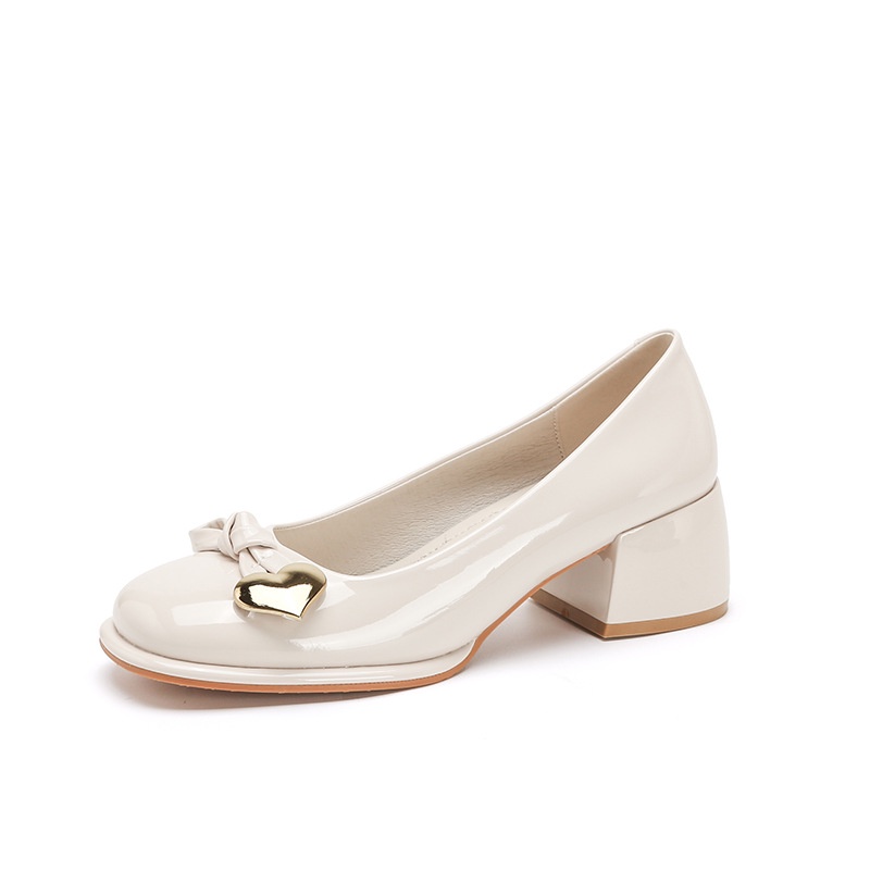 Giày Cao Gót Đính Nơ Phong Cách Nhật Bản Cho Nữ