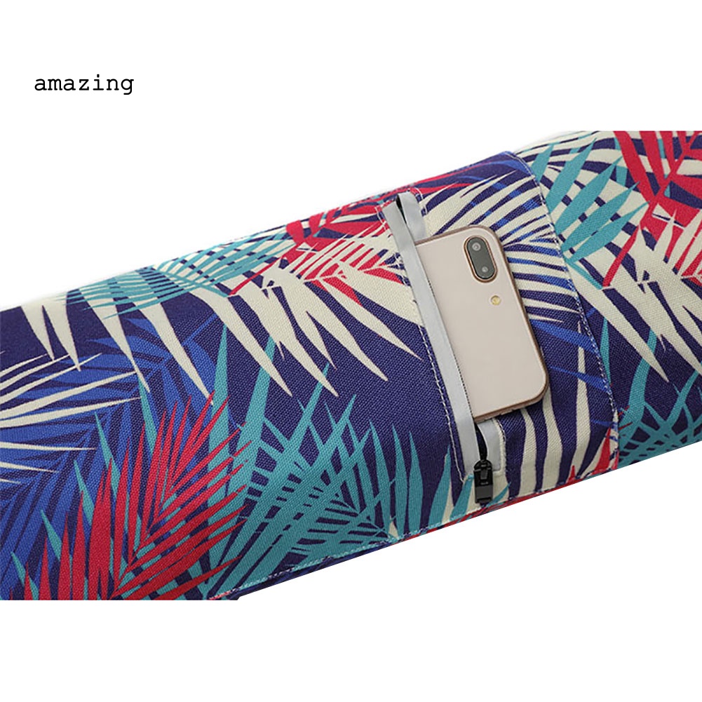 Túi Canvas Dây Rút Đeo Vai Đựng Thảm Tập Yoga / Gym In Họa Tiết