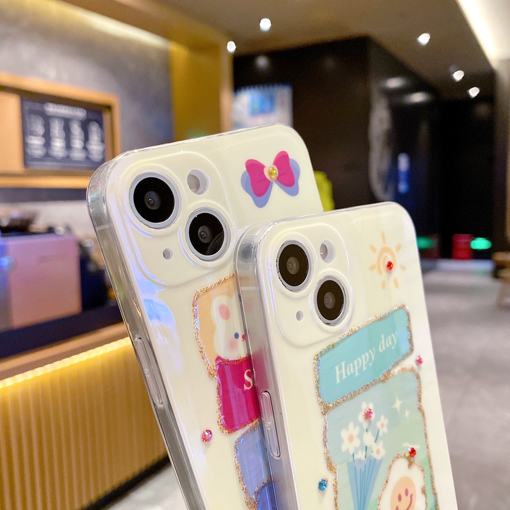 Ốp Điện Thoại TPU Chống Sốc Họa Tiết Hoa Và Thỏ Cho IPhone 14 13 12 11 Pro MAX 14 PLUS X XR XS MAX