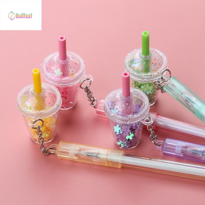 💜Bút kim tuyến trà sữa Y2K bút hologram pastel